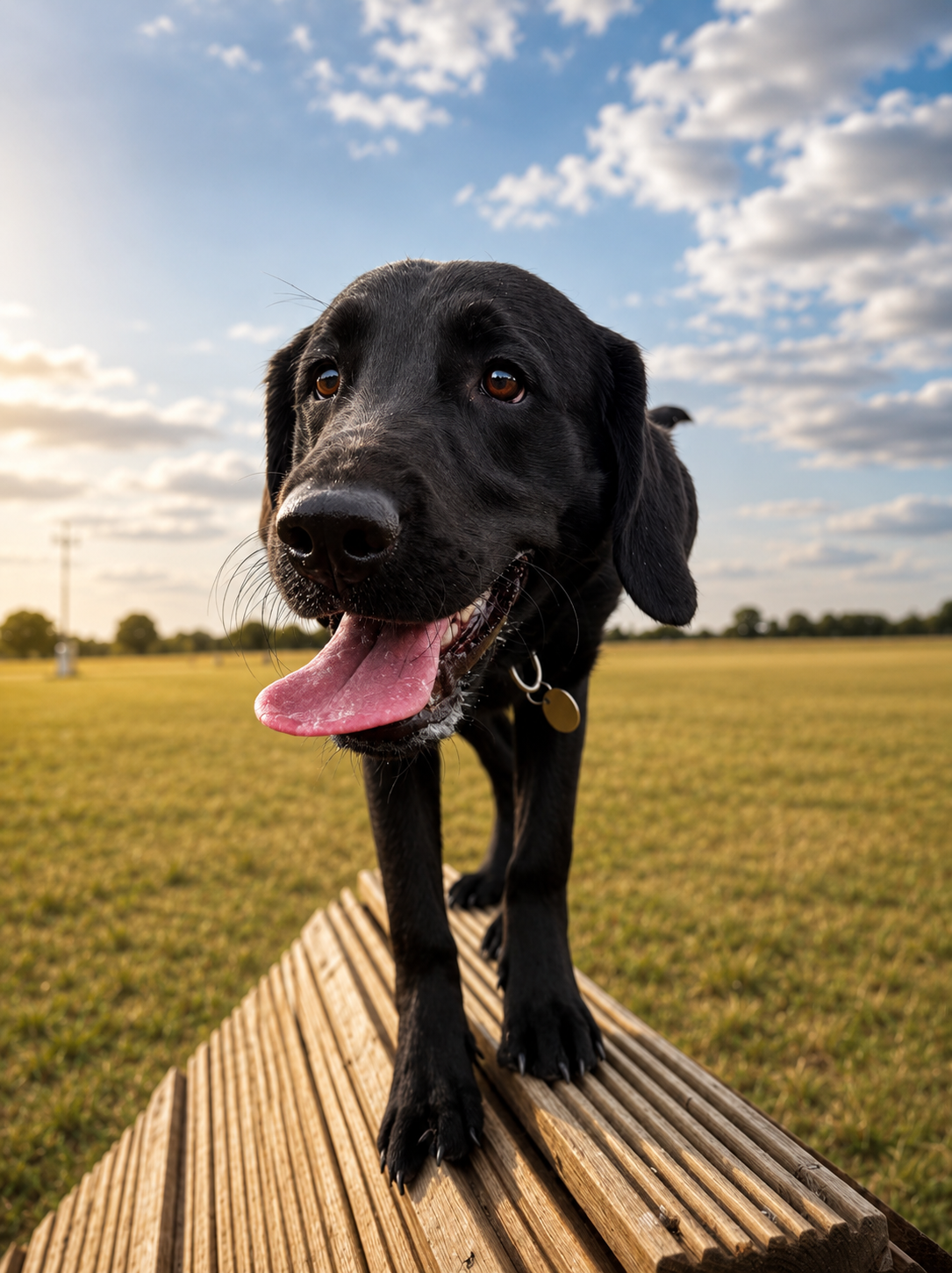 Labrador on the walking platform
